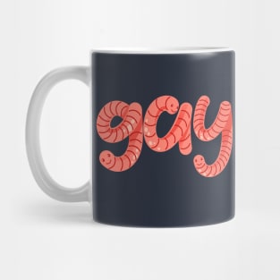 Worms that spell Gay Mug